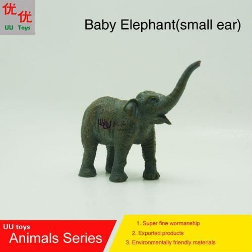 Hot toys:Baby Small Ear Elephant Simulation model Animals kids toys children educational props