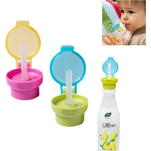 Portable Safety Drinking Straw Cover Spill Proof Water Drink Bottle Twist Cover Cap Drink Straw Sippy Cup Kid Baby Feeding