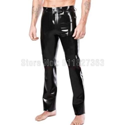 Sexy Latex Man Trousers Rubber Pants Rubber Jeans Back Pocket Customized