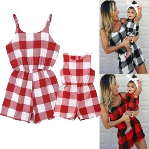 Family Dress Mother and Daughter Matching Daughter Girl Romper Jumpsuit Outfits