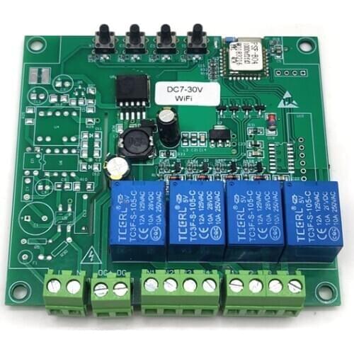 WiFi smart switch 4 channel without case 7-30V mobile control