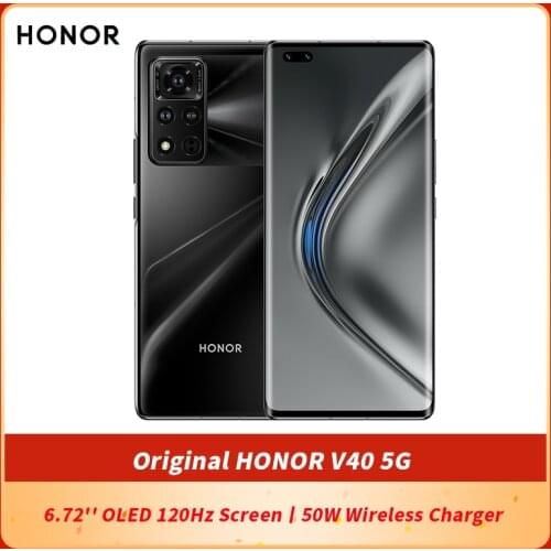 Original HONOR V40 5G SmartPhone 6.72'' OLED 120Hz Screen Dimensity 1000+ Octa Core Face unlock 50MP Camera 50W Wireless Charger