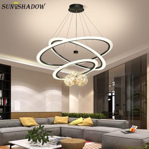 Modern Circle Led Chandelier Light For Kitchen Chandelier Lamp For Living Room Bedorom Dining Room Indoor Led Fixture 110v 220v