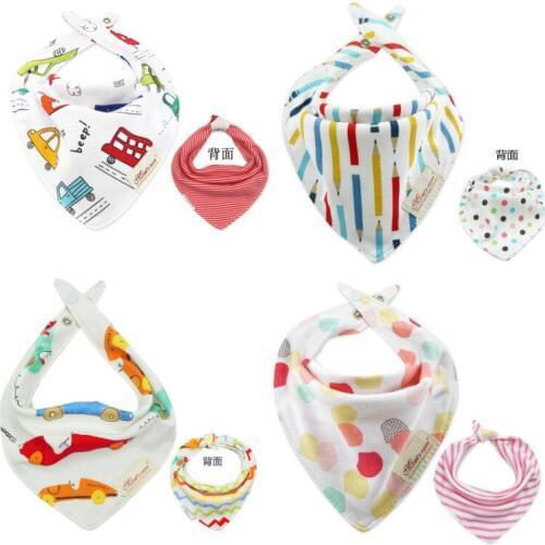Y117 triangle towel baby bib bib double cotton double-sided pattern childrens triangle scarf, a variety of patterns available