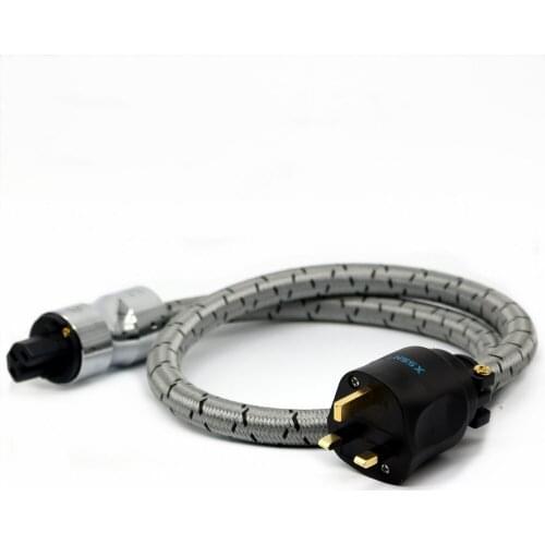 XSSH audio YIVO FURUTECH HIFI amplifier OFC Pure Copper Gold Plated UK IEC AC Female Male Power Plug Power Cable Cord Wire