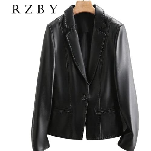 Women Genuine Leather Jacket 100% Real Sheepskin кожаная куртка женская Office Lady Formal Jaqueta De Couro Feminina RZBY651
