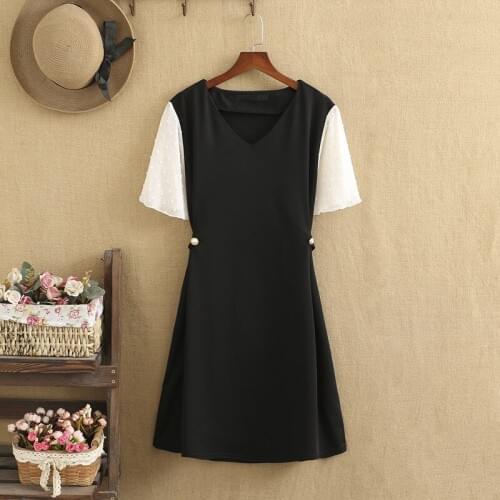 Plus Size Women Clothing V-neck Short Sleeves High Quality Chiffon Fabric Womens Blouses And Shirts In Spring Large Size Dress
