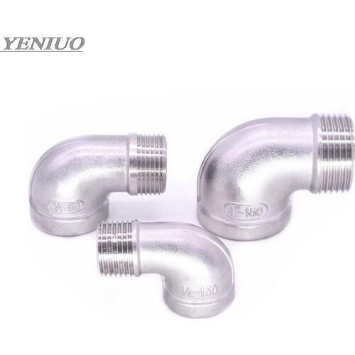 1/8" 1/4" 3/8" 1/2" 3/4" 1" Female x Male Thread Street Elbow 90 Degree Angled SS 304 Stainless Steel Pipe Fitting Connectors