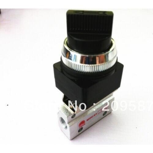 1pcs 2 Way 2 Position 1/8" Thread Hand Turn Switch Pneumatic Mechanical Valve MOV-01