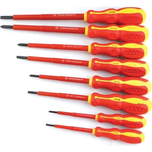 1pc Electrician Professional Insulation Magnetic Screwdriver Set Cross Slotted CR-V Screw Driver Phillips Insulated Screwdriver
