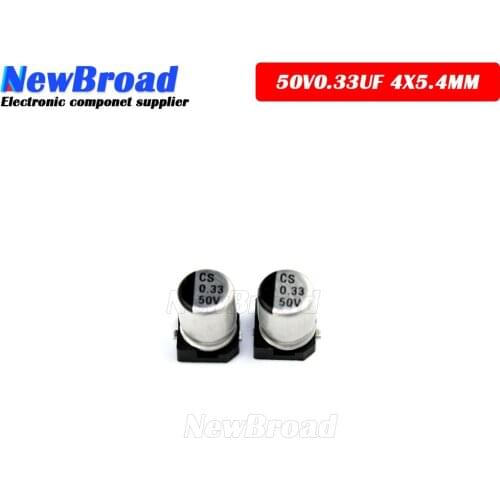 10PCS SMD Aluminum Electrolytic Capacitor 50V0.33UF 4*5.4MM 0.33UF50V 50V 0.33UF