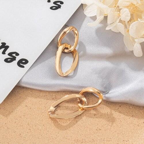2021 New Vintage Chain Dangle Earrings For Women Statement Geometric Simple Gold Color Long Tassel Drop Earring Party Jewelry