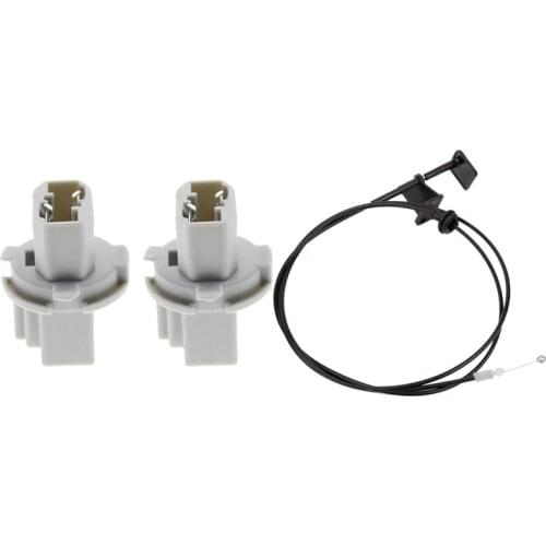 3 Pcs Car Accessories: 2Pcs Brake Tail Lamp Rear Light Socket Holder & 1 Pcs Car Engine Hood Release Cable with Handle