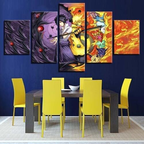 5 Panel Movie Naruto Framework Art Pictures Modular Painting Printed Canvas Wall Poster Home Decoration HD Modern Living Room