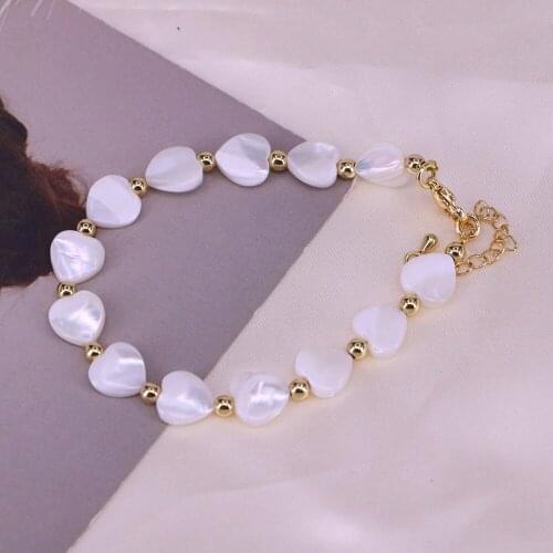 5PCS, Heart beaded bracelet Star Shell Beads Bracelets Pearl Beads woman bracelet