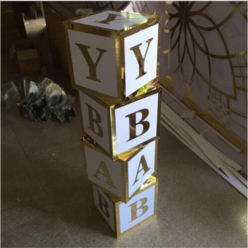 4 PCS Acrylic Baby Shower Block Letter From A To Z Block Letter For Wedding Party Birthday Decoration