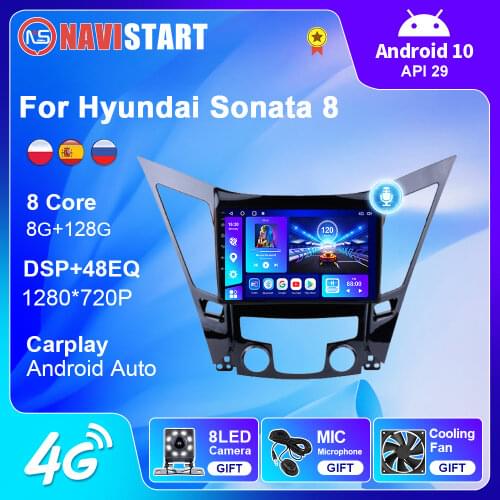 Car Radio For Hyundai Sonata I40 I45 2010-2015 Android 10.0 GPS Navigation 2.0L 2.4L BT WIFI Audio IPS Touch Screen Car Stereo