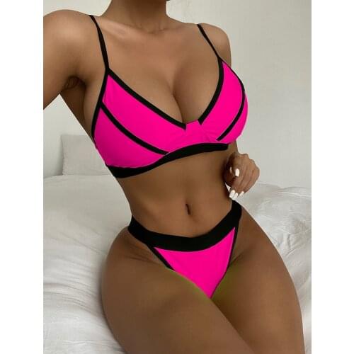 Bikini 2021 New Sexy Patchwork Swimwear Women Swimsuit Female Two Pieces Bikini Set Padded Push Up Bathing Suits Beach Wear Swim