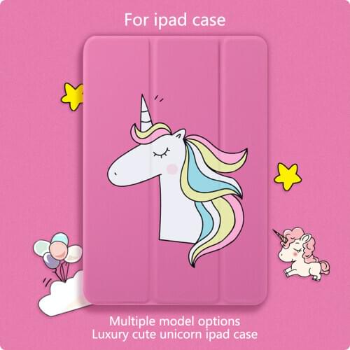 Cute Unicorn Flip Cover For ipad pro 11 case 2020 Tablet Cases PU Leather For ipad 7th Generation Case Air 2 Air 3 Mini 2 3 4 5