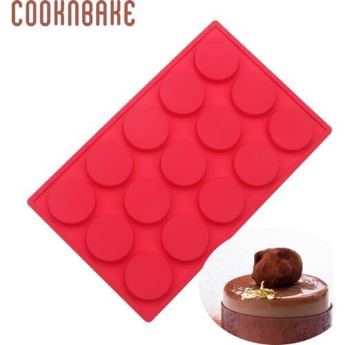 COOKNBAKE Silicone Mold for Biscuit Cookies Round Macaron Pastry Tool Candy Chocolate Cake decorate pastry baking tool 15 cavity