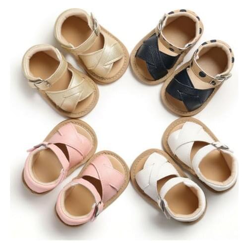 Baby Summer Shoes Newborn Infant Baby Girls Boys Shoes Solid Non-slip PU Leather Breathable Toddler Shoes 0-18M