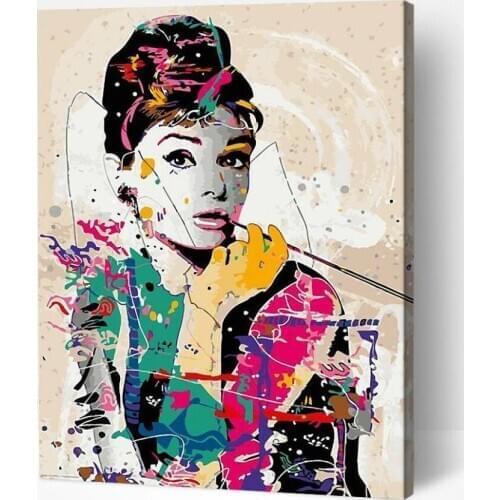 DIY Oil Painting by Numbers 40x50cm Paint By Numbers on Canvas Beautiful Women Wall Art Frameless Bedroom Home Decor