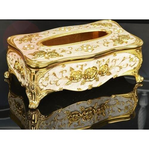 European classic fashion metal tissue box Living room Tissue Boxes