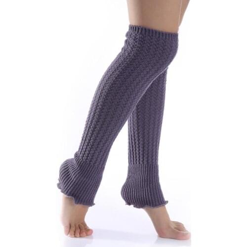 Fashion Women Solid Color Knee High Knitted Leg Warmers Pleated Long Socks Warmers 2020 Outdoor Foot Socks Winter