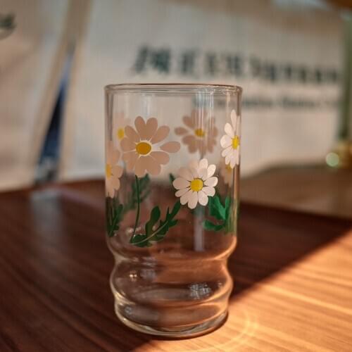 Ins Wind Net Red Style Good-Looking Borosilicate Glass Milk Cup Drinking Glass Glass Cups Glass Juice Cup