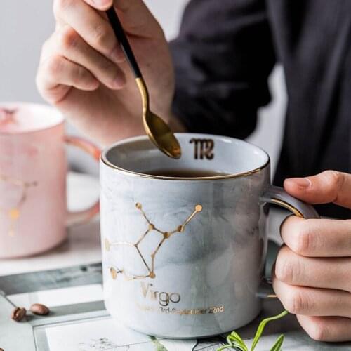 12 Constellation Mug Marble With Phnom Penh Ceramic Couple Cups Handgrip Milk Tea Coffee Mugs For Cuople Gifts термокружка