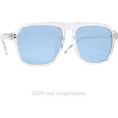 MINCL/ 2020 Oversize Square Frame Flat Top New Fashion Sunglasses Women Men Retro Mens Driving Sun Glasses Goggles with Box NX