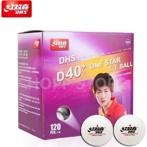 DHS table tennis balls 120 balls 1 star d40+ balls for table tennis training 40 ABS seamed poly plastic ping pong balls