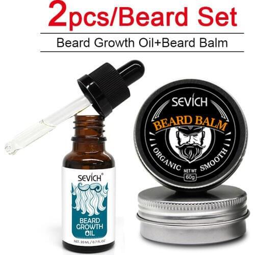 Sevich Men Beard Nursing Kit Professional Beard Growth Oil Enhance Beard Organic Balm Mustache Wax Styling Beard care kit