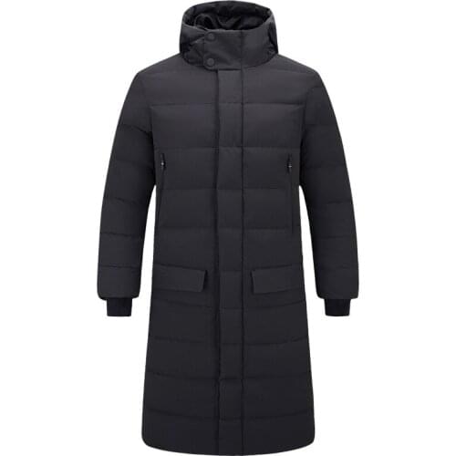 MRMT 2020 Brand New Mens Jackets Thickening Overcoat for Male Leisure Long Cotton-padded Pure Color Hooded Jacket Clothing