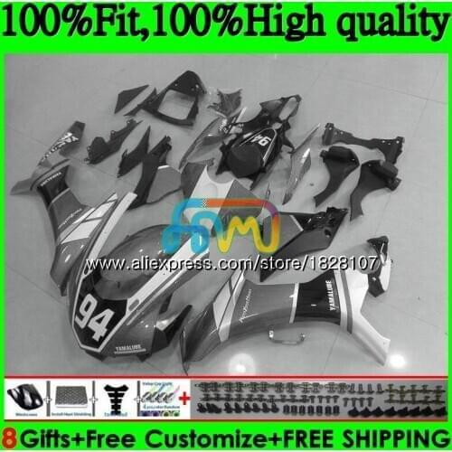 OEM Injection For YAMAHA YZF R1 1000 YZFR1 15 16 17 Grey white 129BS.71 YZF-1000 YZF R 1 YZF1000 YZF-R1 2015 2016 2017 Fairing