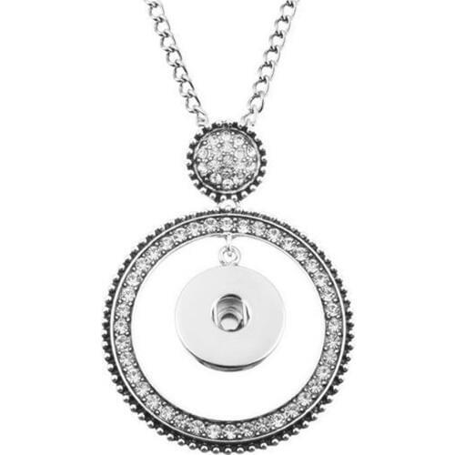 Fashion simple metal necklace with Pendant charm fit 18mm necklace snap buttons charm ginger snaps buttons