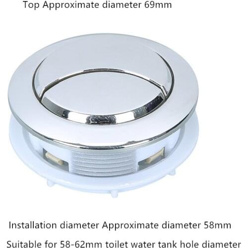 Plastic round toilet push button toilet water tank double FLush button Top diameter 69mm Installation diameter 58mm,FL21001