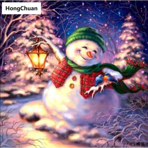 Full-width square round 5d diy diamond painting cartoon snowman diamond mosaic crafts diamond embroidery rhinestone decoration