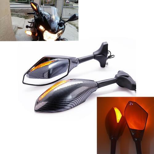 Motorcycle LED Turn Signal Integrated Mirror Sport Bike Mirrors Accessories For Honda CBR1000RR RC51/RVT1000R CBR 125R CBR1000RR