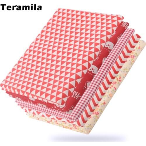 Teramila Geometric Patterns Bright Clothes Quilt Plaid Apparel Twill Cloth Cotton Fabrics by The Per Meters for Sewing Needwork