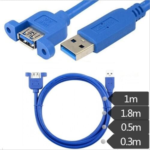 USB3.0 male to female extension cable with screw hole USB3.0 extension cable with ears can be fixed