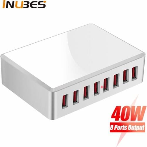 40W 8 Ports USB Charger Adapter HUB Charging Dock Station Socket Phone Charger For iPhone 12 Pro Max Samsung Xiaomi EU US UK