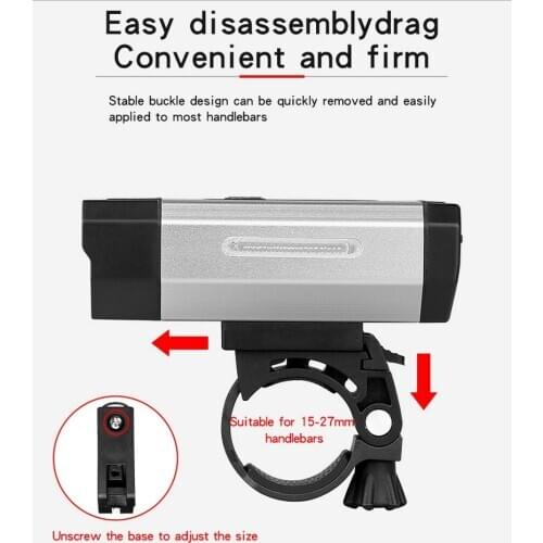 USB Bicycle Light Waterproof Headlight IPX6 Lighting Mode Bicycle Accessories 2500mAh Large Capacity Battery 104 * 50 * 34mm