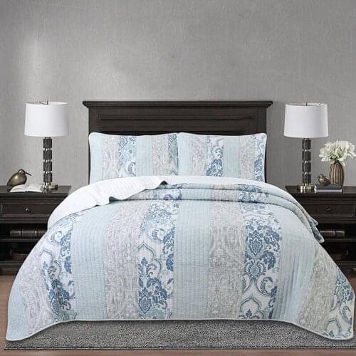 Quality Patchwork Quilt Set Quilted Bedspreads for Bed 3PCS Cotton Bed Covers King Queen Size Soft Coverlet Blanket on Bed