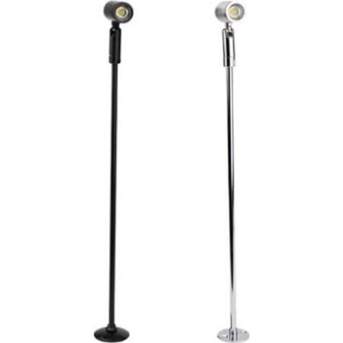 1W LED Picture Light Desk Lighting Stand Pole Lamp Spotlight Jewelry/Phone Store Showcase Display Case Silver/Black Shell