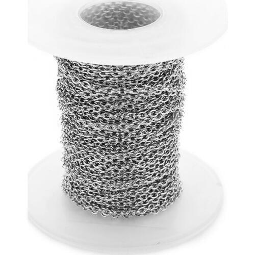 10yard/roll Hypoallergenic 316L Stainless Steel Round O Link 1.5mm 2mm 2.5mm 3mm Bulk Necklace Chain for DIY Jewelry Material