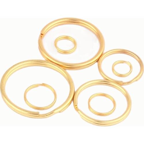 25mm Gold Split Ring Jump Ring Leather Craft Connector Key Chain Supplies Metal Clasp Connector Key Fob charm Hardware Jewelry