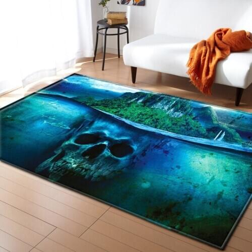 3D Printed Skull Pattern carpets for Living Room Area Rugs Sofa Kitchen coffee table Anti-slip Floor Mats Rug Home Decor Carpet