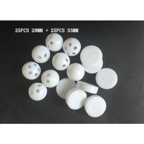 50pcs Mix-and-match Pet dog/ cat Baby Squeakers Rattle Ball Noise Maker Insert Dog Toy 25pcs 33mm+25pcs 28mm