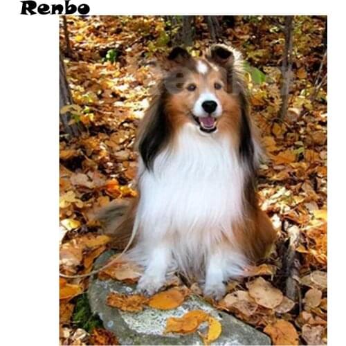 5D Diamond Embroidery Full square drill Diy Diamond Painting Sheepdog sheltie dog Cross Stitch Diamond Mosaic Room Decor A944